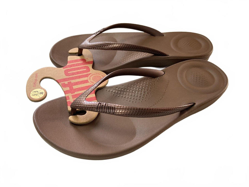 *NEW* FitFlop Women's Bronze Thong Sandals Size UK 3 EU 36 Comfortable