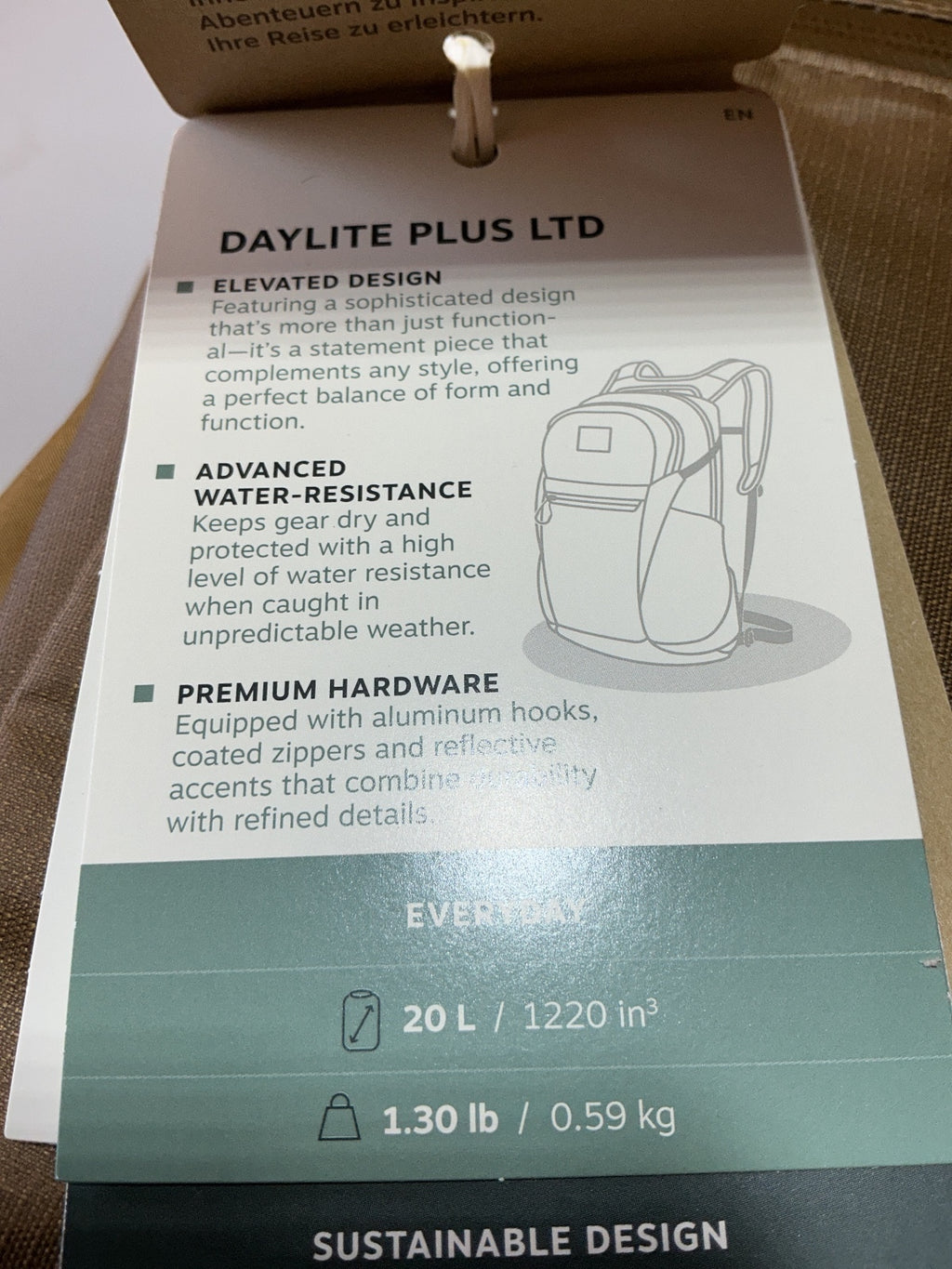 *NEW* Osprey Daylite LTD Brown Backpack 20L Lightweight Hiking Bag