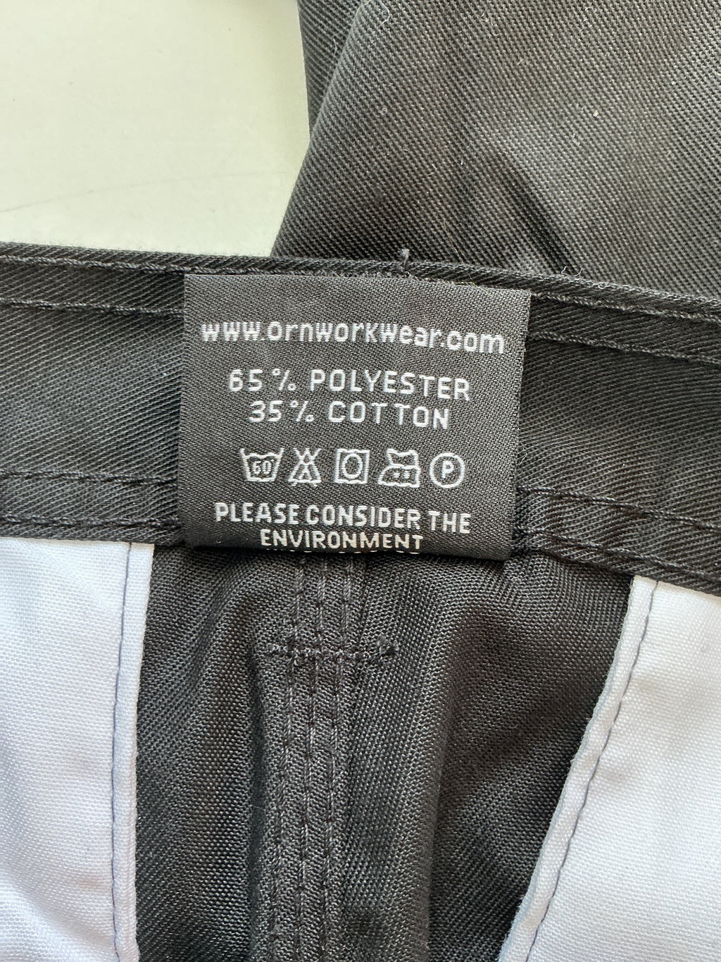 ØRN 2050-15 Men's Cargo Shorts Size 34 Black Workwear Durable