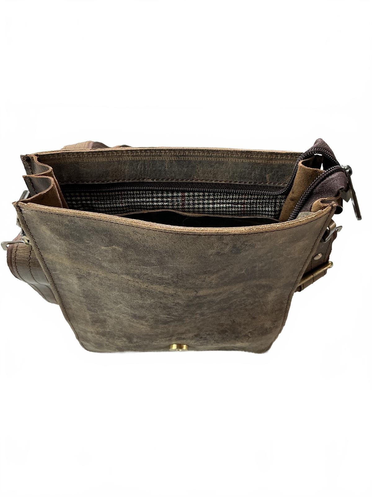 Oxford Bespoke Luxury Leather Crossbody Bag Unisex Brown Vintage Style