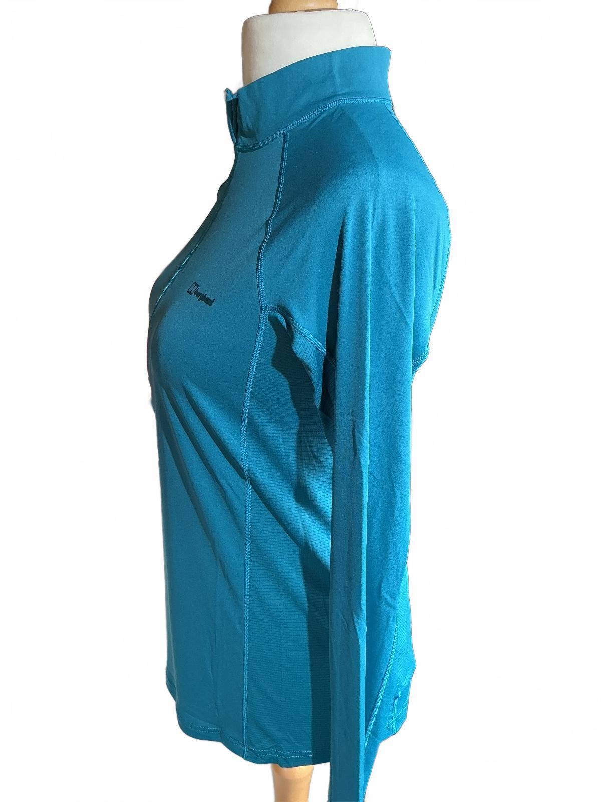 Berghaus W 24/7 Maternity L/S HZ Tech Tee Top UK 8 XS Blue Activewear