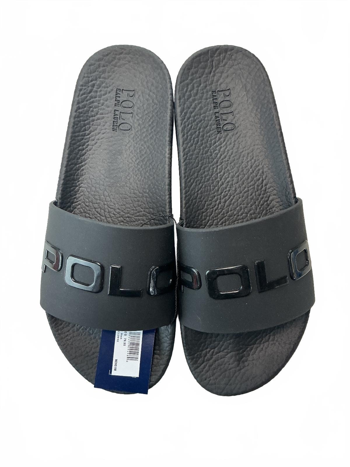 Polo Ralph Lauren Black Slides Sandals Mens UK 8
