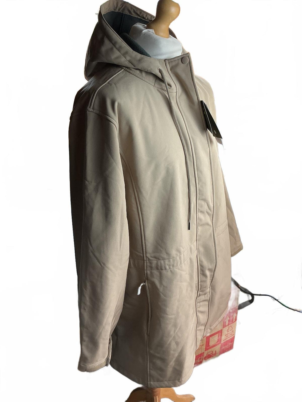 Outdoor Ventures Ladies XXXXL Beige Hooded Waterproof Casual Coat New