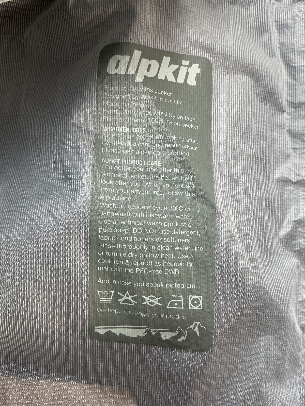 alpkit Gravitas Women's Ultra Lightweight Waterproof Hooded Jacket Size 10 Grey