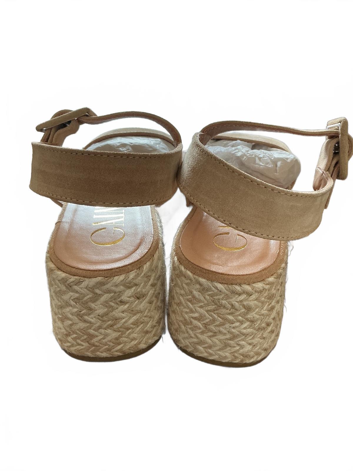 Gaimo Beige Suede Espadrille Wedge Sandals Size 5 UK Summer Footwear