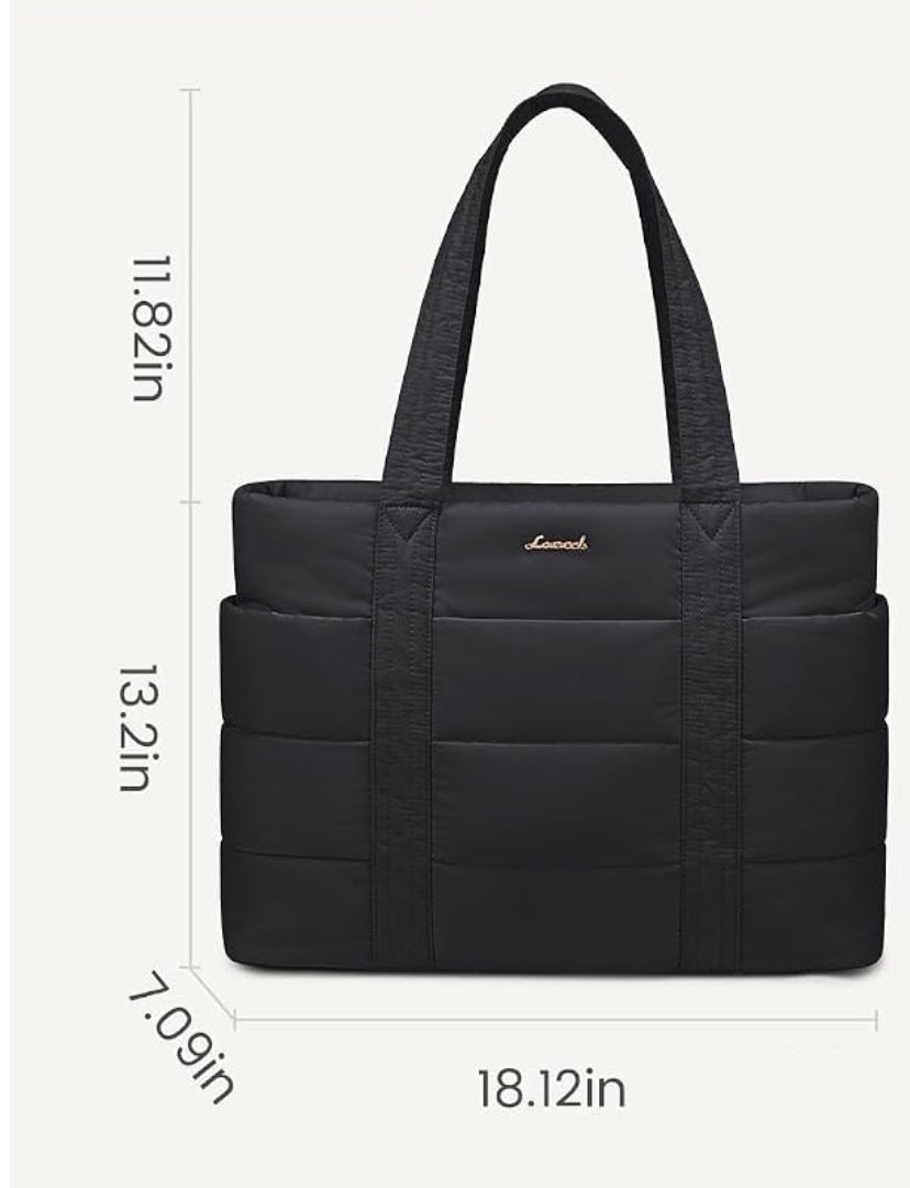 Lovevook Laptop Tote Bag Women Black Water-Resistant Padded New