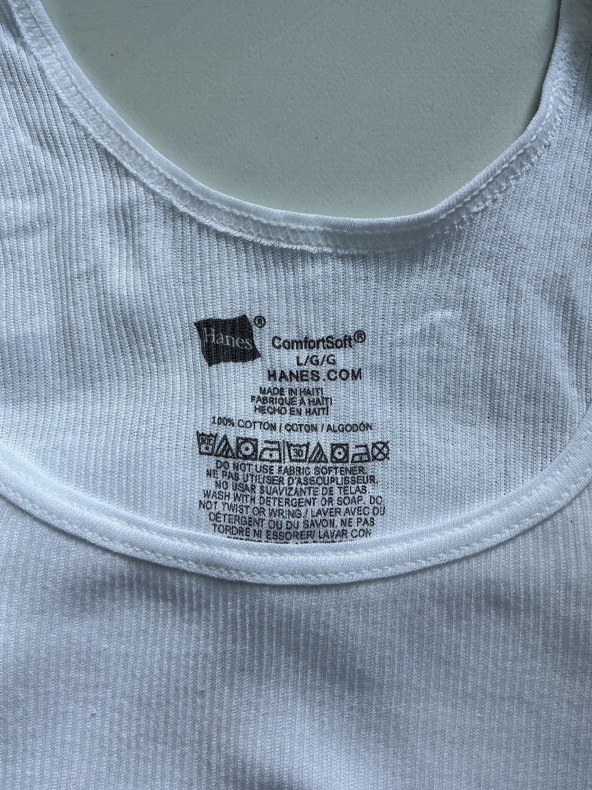 Six Pack Hanes ComfortSoft White Tank Top Vest Size L/G Large