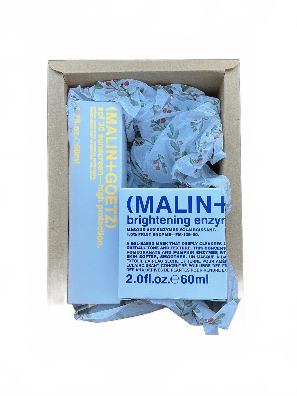MALIN+GOETZ Brightening Enzyme Mask & SPF 30 Sunscreen Set 60ml 50ml