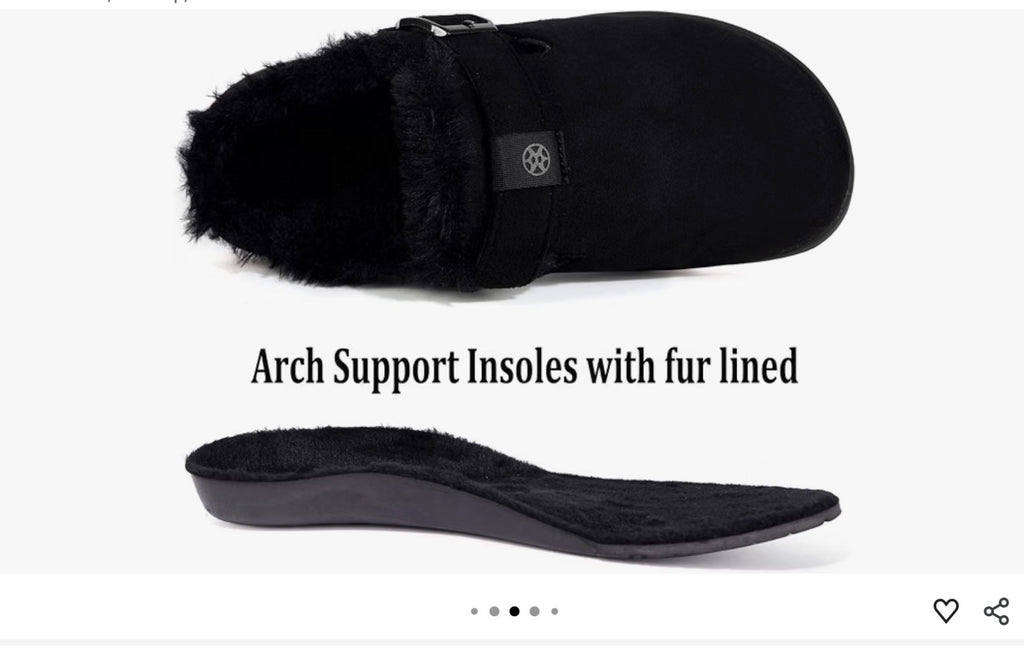 Sisttke Winter Clogs Women's Size 7.5 Black Suede Adjustable Strap Faux Fur