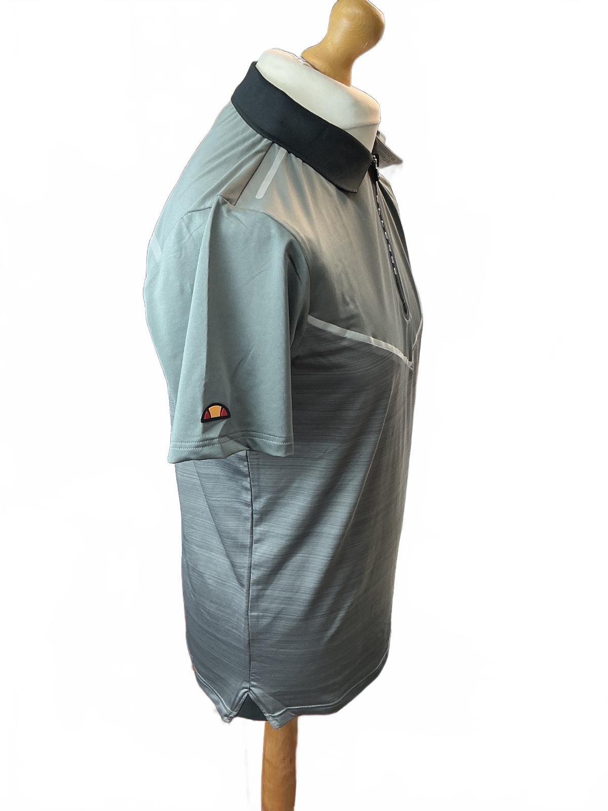 ellesse Fresci Polo Men's S Grey Reflective Technical Golf Shirt