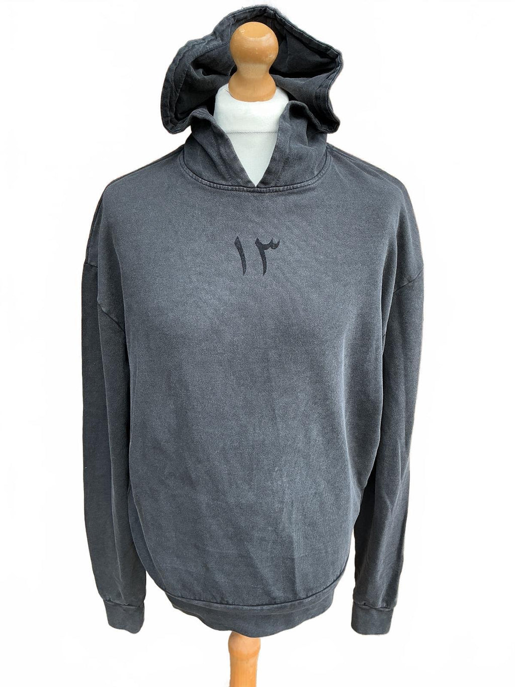 Arabic 13 Hoodie Unisex Regular S Black Unique Dyed Hooded Sweatshirt
