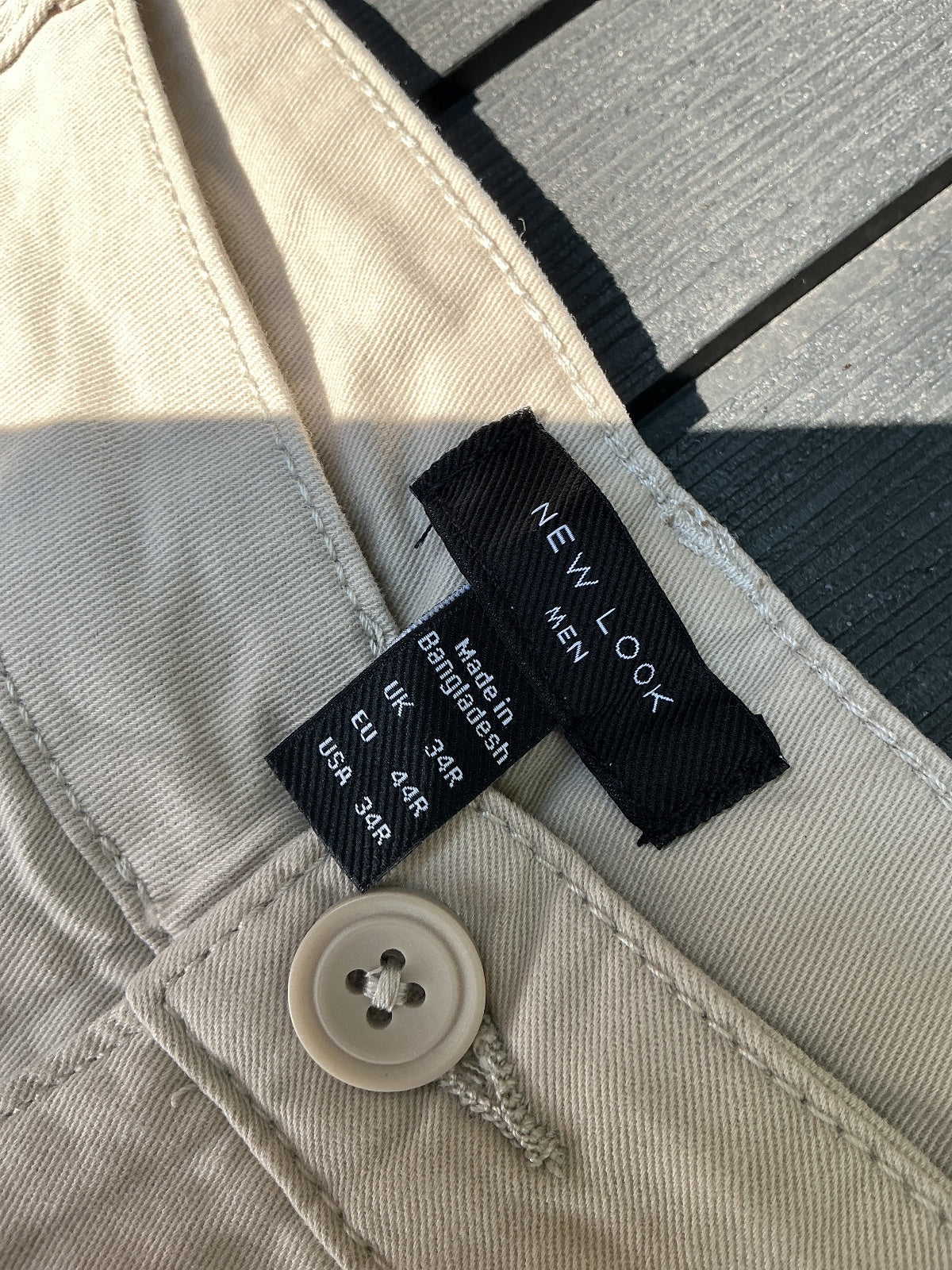 New Look Men's Carpenter Trousers Beige Size 34R Comfortable Fit