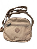 Kipling Keeffe Crossbody Bag Women Beige Petite Dual Zip Compartments