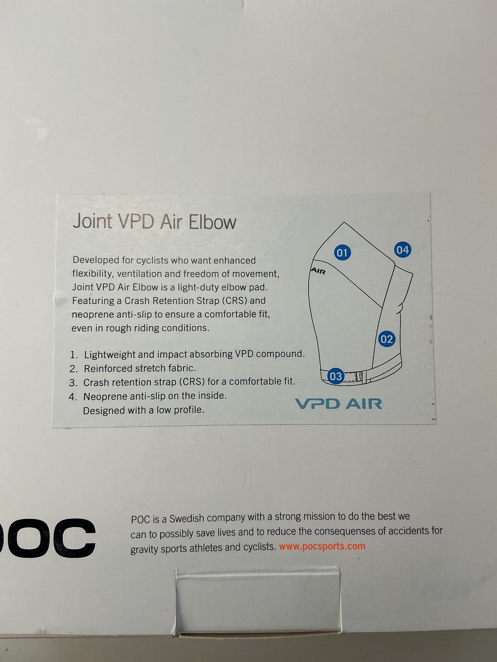 POC Joint VPD Air Elbow Adult S Black Lightweight Impact Protection