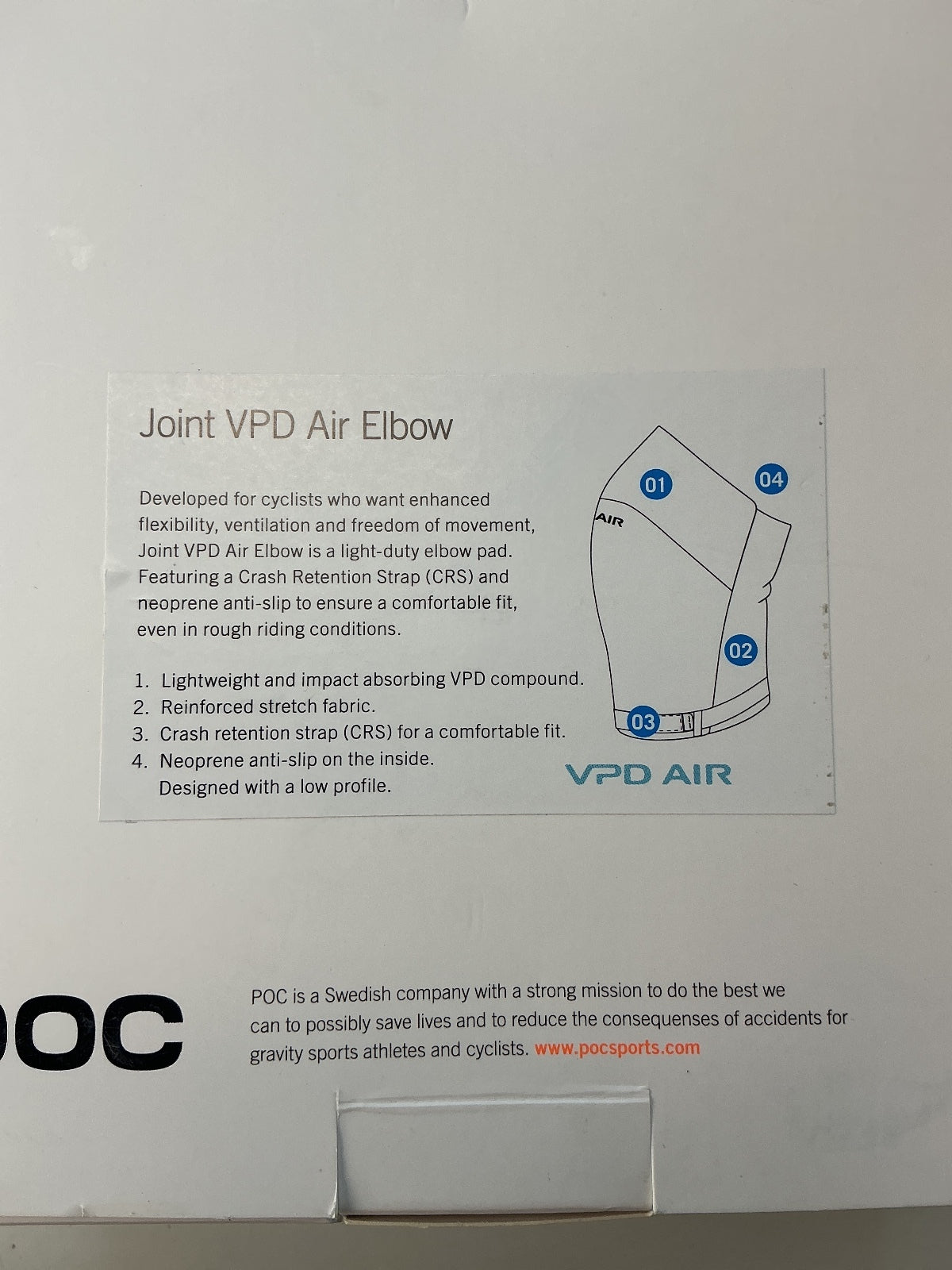 POC Joint VPD Air Elbow Adult S Black Lightweight Impact Protection