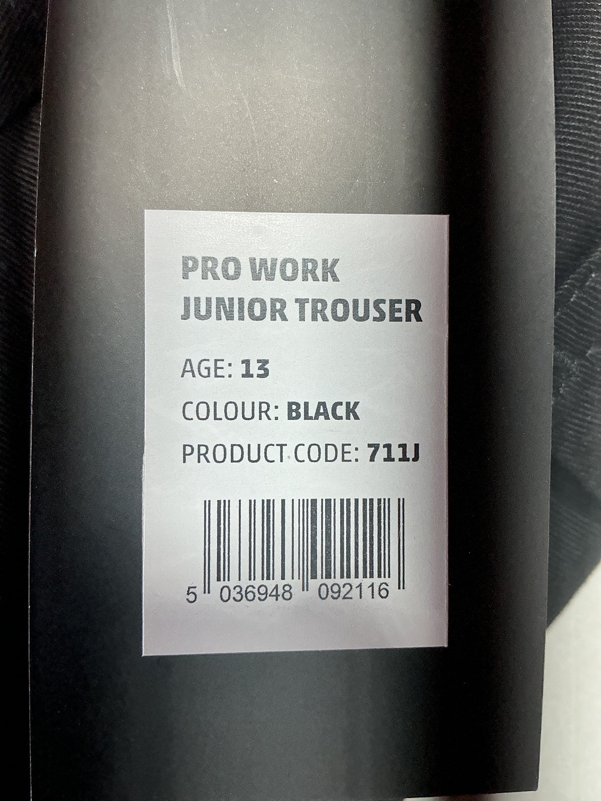*NEW* TuffStuff Pro Work Junior Trousers Black Size Age 13 Workwear