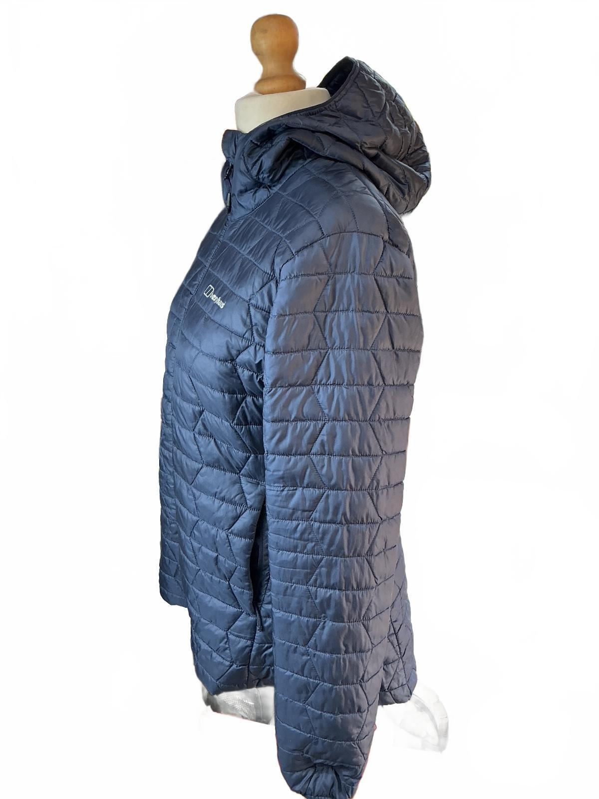 Berghaus Hydroloft Pertex Women's Jacket UK 14 Navy Insulated Hooded Warm