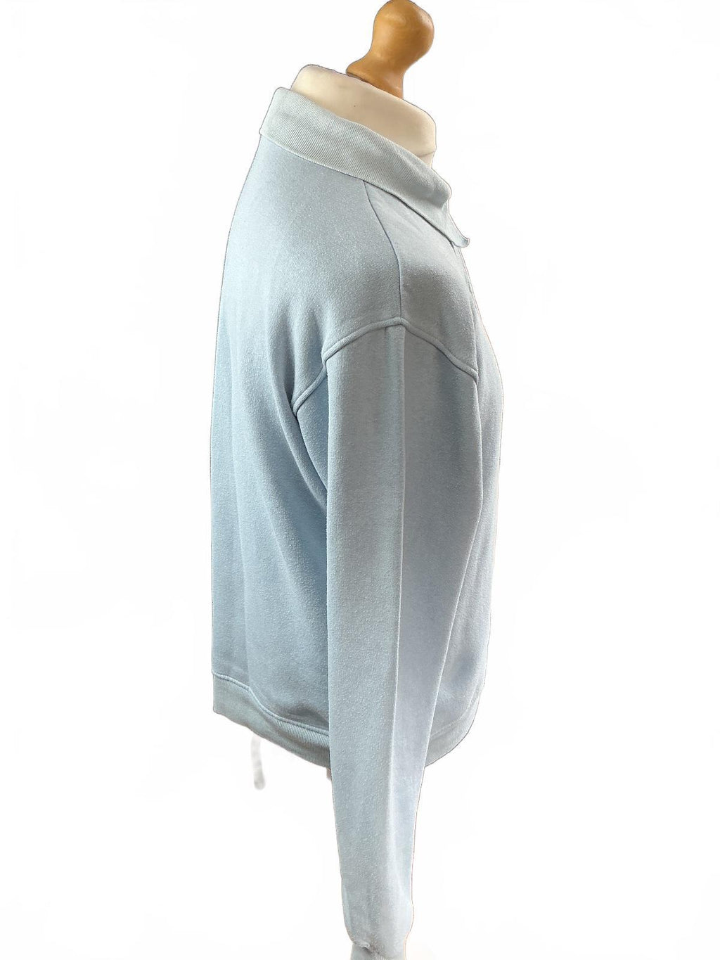 Vintage FILA Men's Sweatshirt Medium Light Blue Half Zip Collar Casual