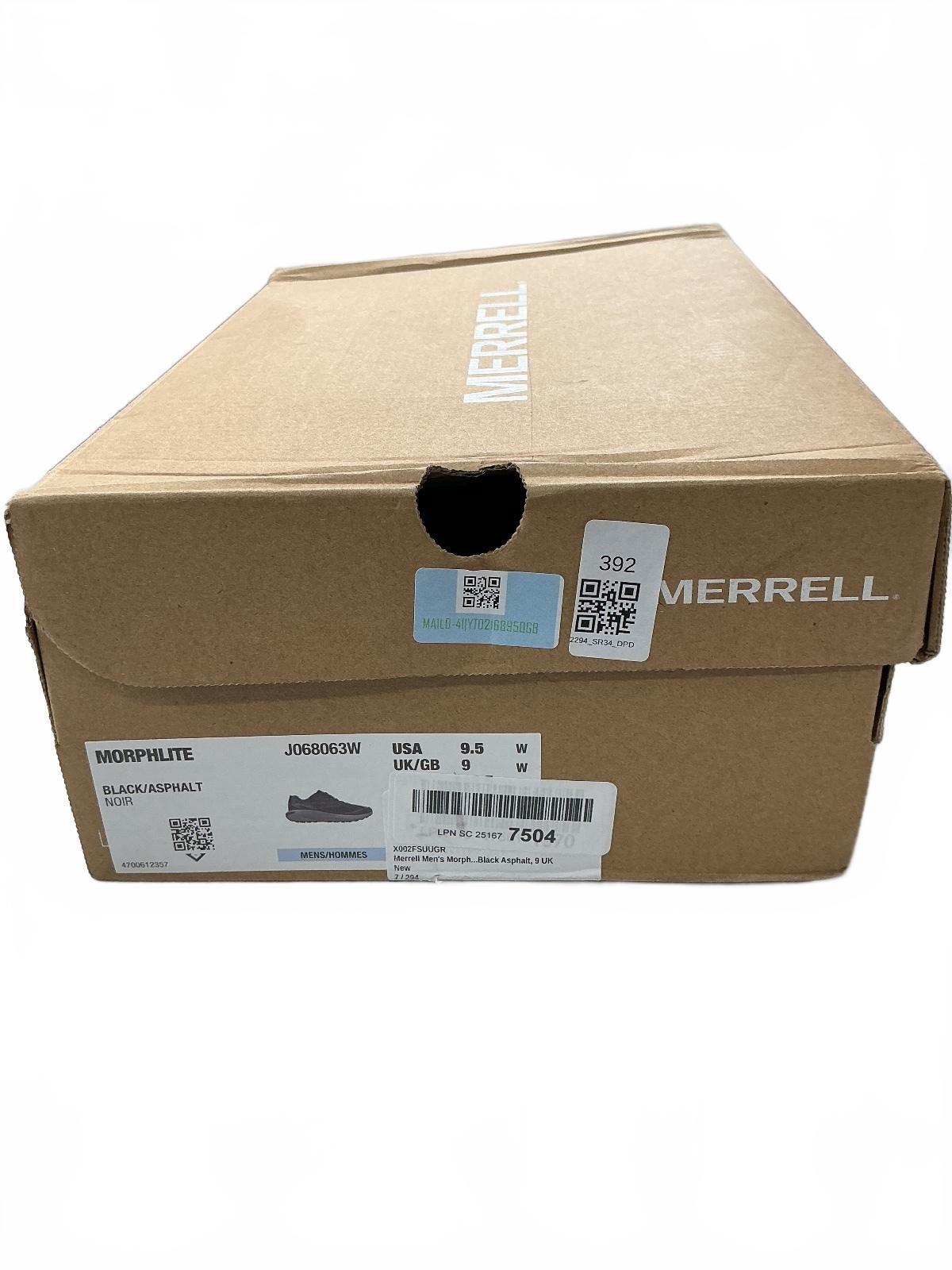Merrell Morphlite Men's Uk 9 Black Asphalt Lightweight Running Shoes