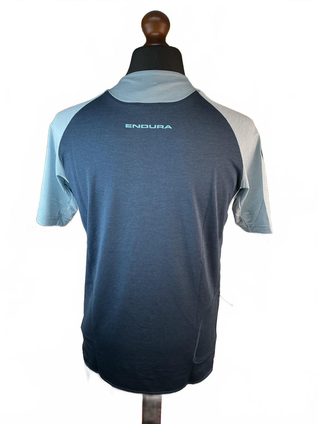 Endura SingleTrack Men's S Navy/Light Blue Short Sleeve Cycling Jersey Top