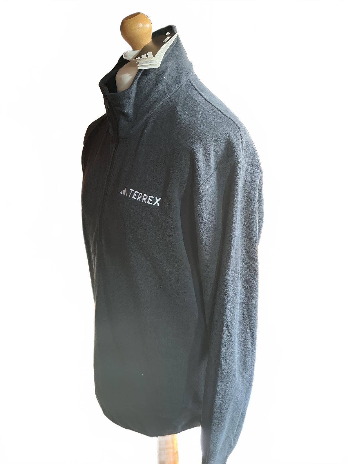 *NEW* adidas Terrex MT ESS HZ FL Black Fleece Top Size L Large