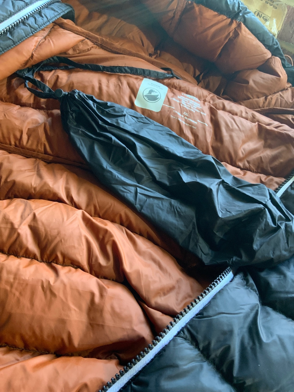 Trespass Whitman II Male Down Jacket Black/Rust XXL Warm Hooded Coat