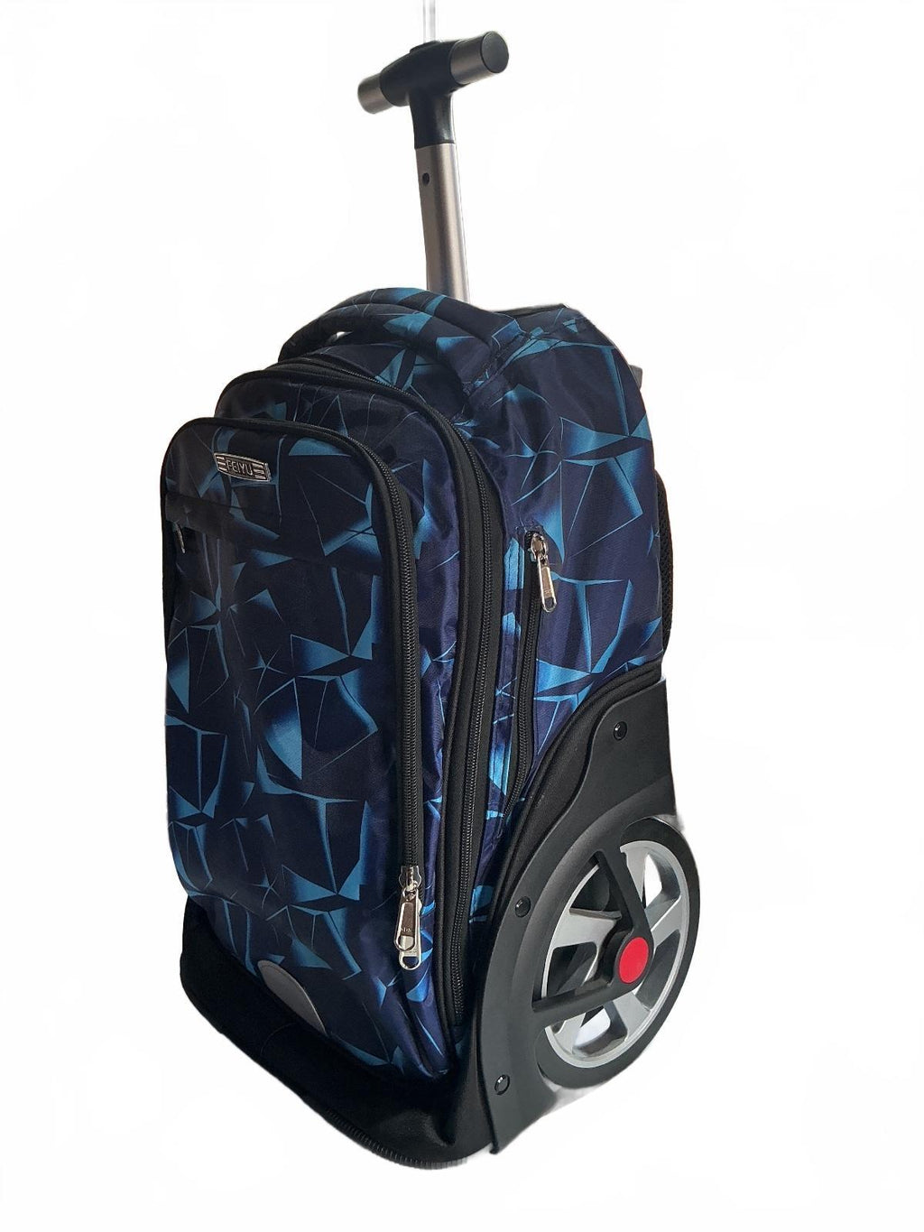 Feiyu Blue Geometric Pattern Wheeled Backpack 20L Size Medium Schoolbag Bts