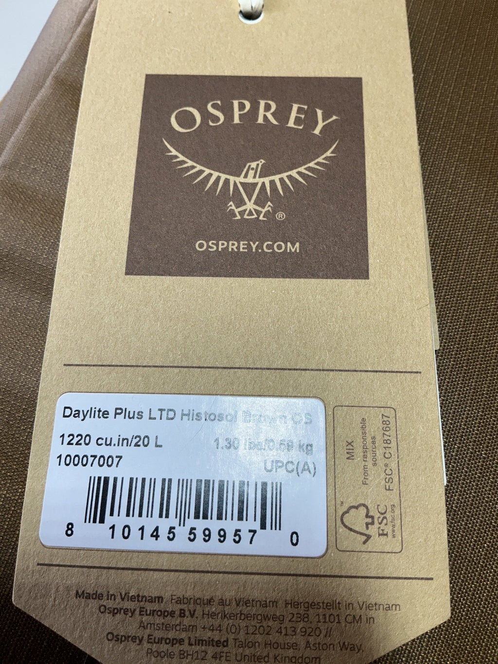 *NEW* Osprey Daylite LTD Brown Backpack 20L Lightweight Hiking Bag