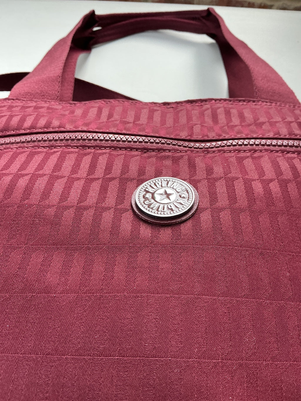 Kipling Elysia Work S Women Small Maroon Tile Jacquard Work Bag Laptop