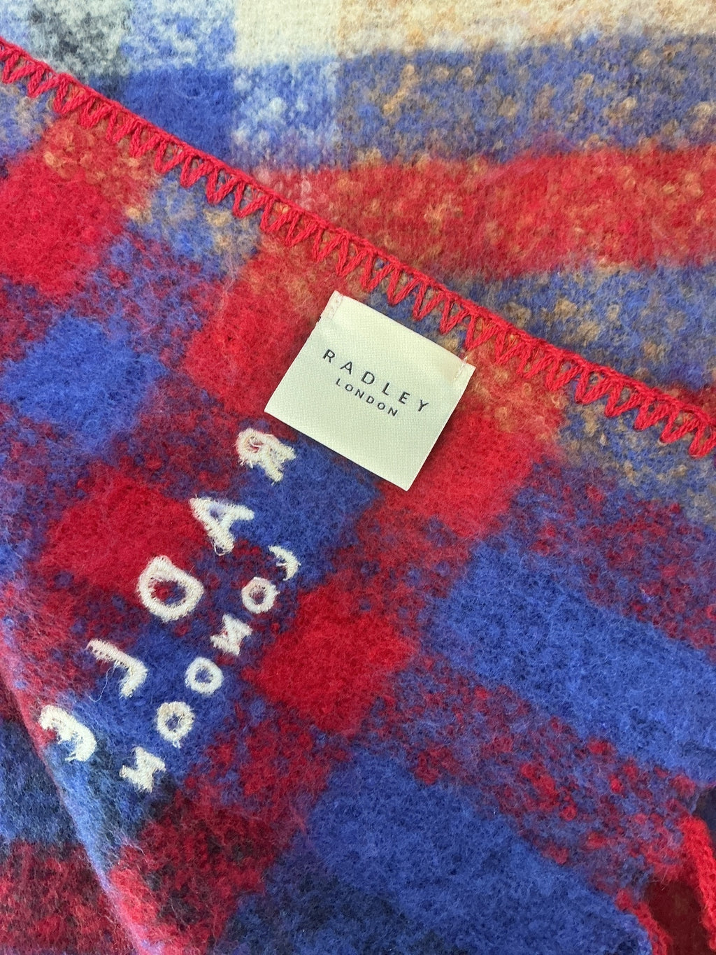 Radley London Scarf Women Multi Colour Checked Pattern Soft Warm 100x42cm