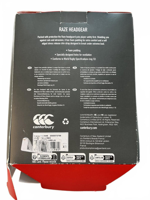 Canterbury Raze XS Rugby Headgear Protective Helmet