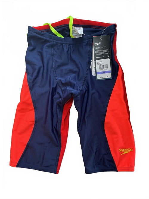 *NEW* Speedo Men's Swim Jammer Trunks Size 26 Team Navy Red
