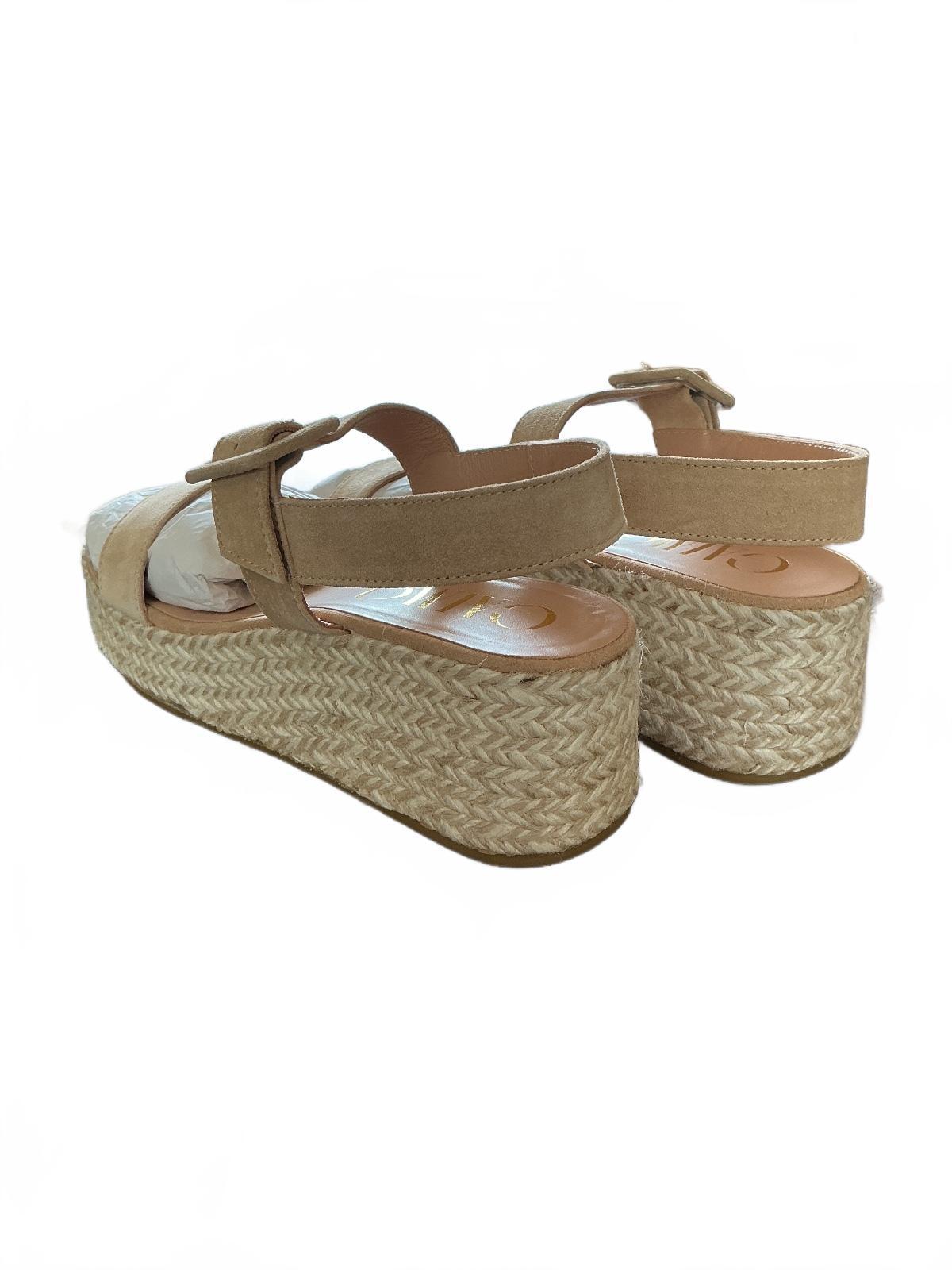 Gaimo Pesca Baby Silk Camello Wedge Sandals Size 38/Uk 5 Espadrille Platform