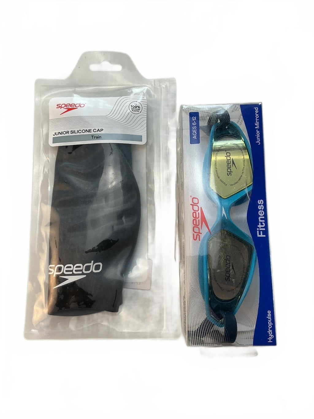 Speedo Junior Mirrored Goggles and Silicone Cap Size 6-12