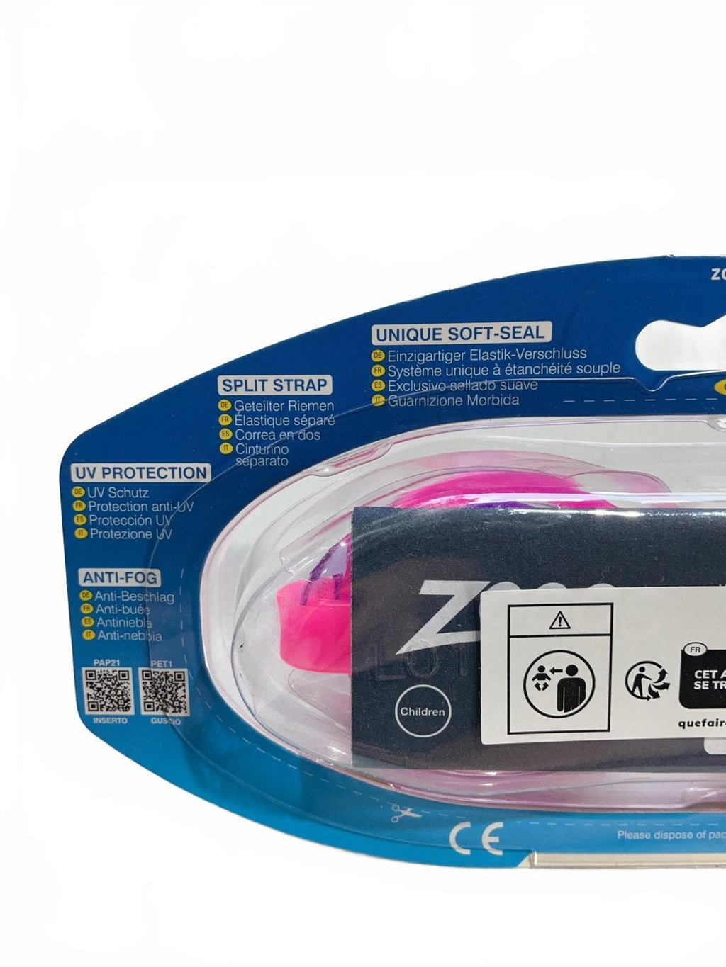 Zoggs Ripper Junior Swimming Goggles Pink Purple Tape Junior 6-14 Yrs