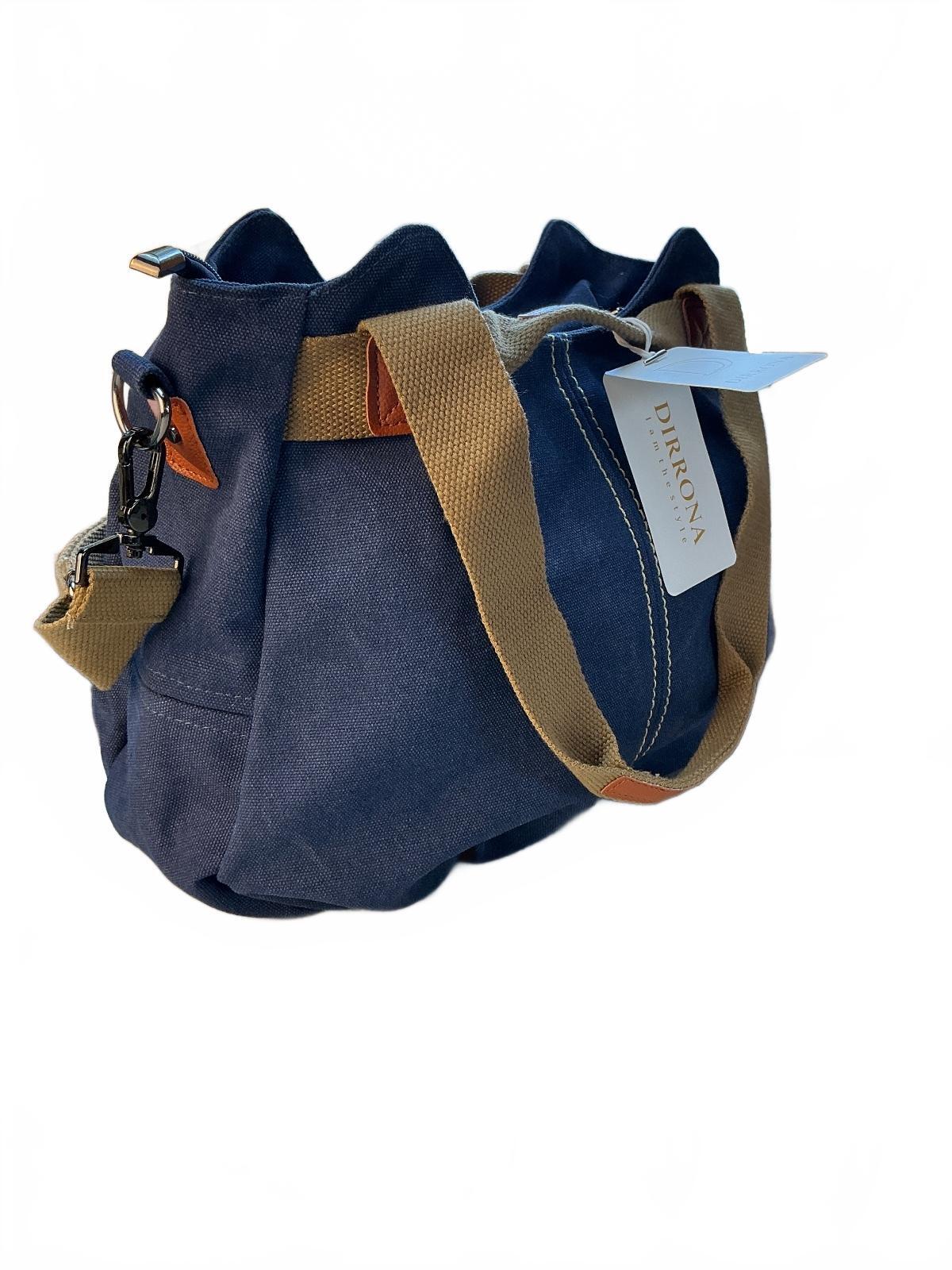 DIRRONA Canvas Tote Bag Women Navy Blue Durable Casual