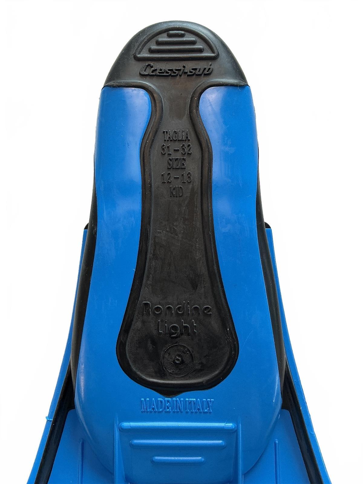 Cressi Rondine Light Swim Fins Size 12-13 Uk 31-32 Kids Blue Black