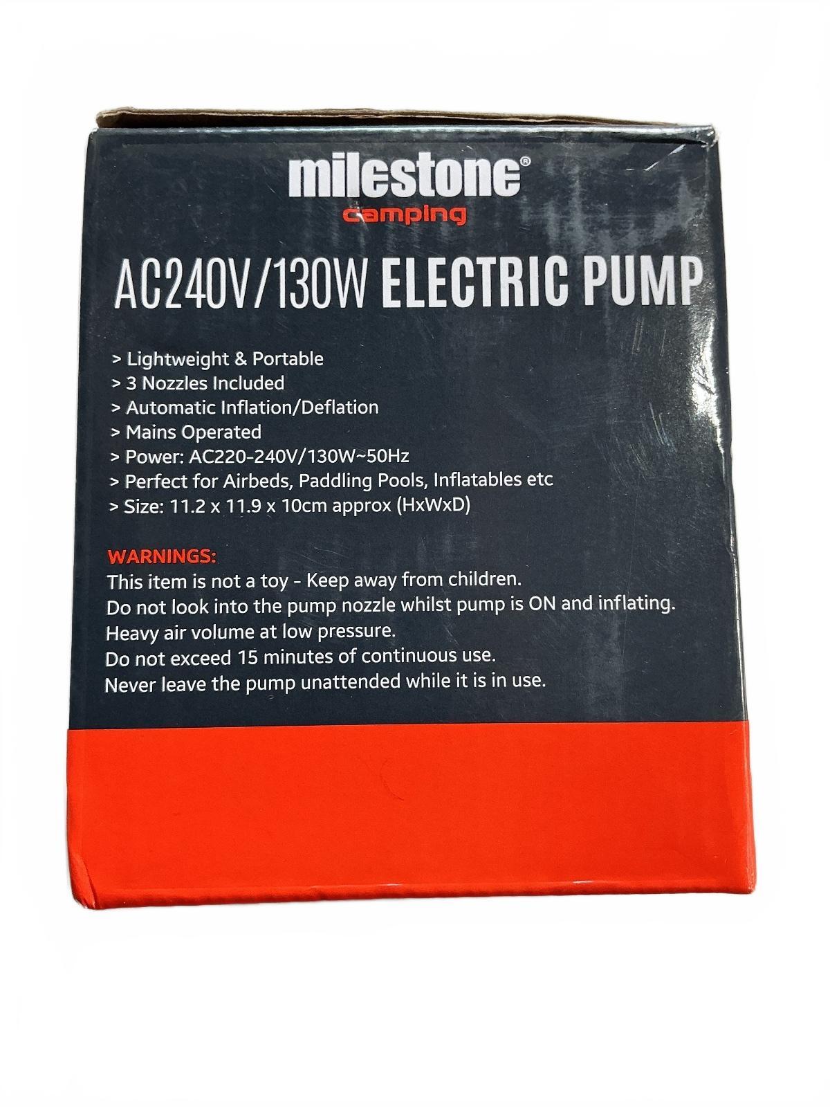 milestone camping AC240V/130W Electric Pump with Fit-Flip Sports Towel 100x200cm