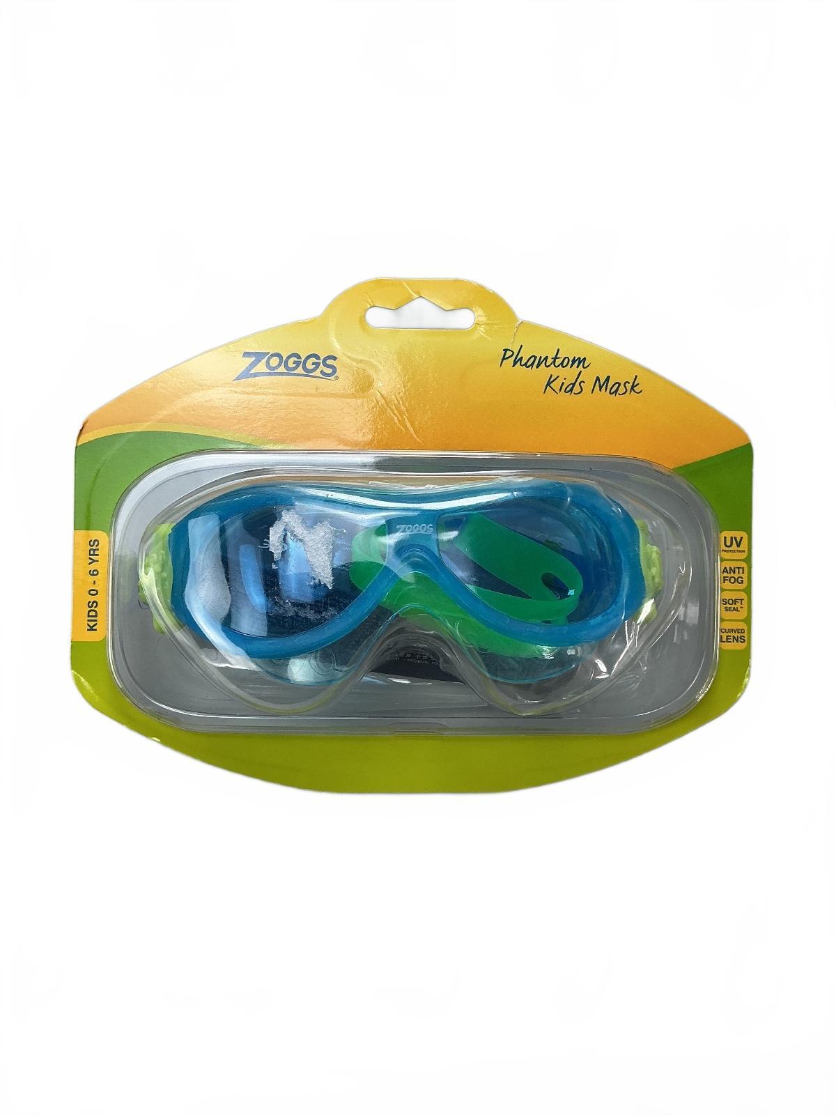 Zoggs Phantom Kids Mask Swimming Goggles 0-6 YRS Blue Green UV Protection