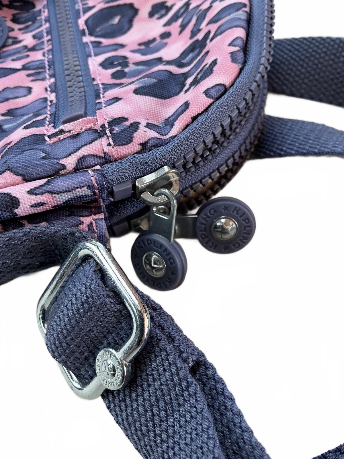 Kipling Keeffe Crossbody Bag Women Pink Leopard Print Lightweight Adjustable