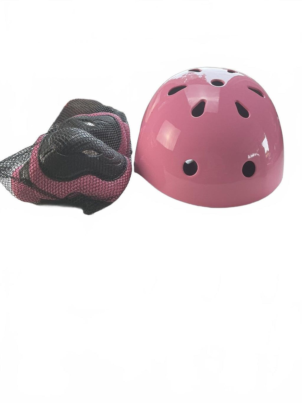 Niftii Glossy Pink Helmet with Pads Size Junior 3-15