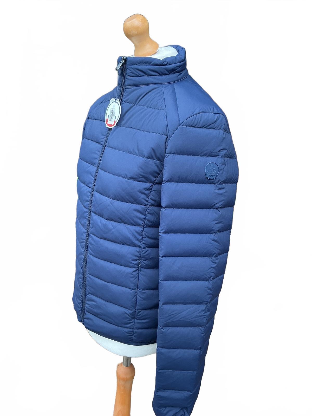 Jott Aragon Down Jacket Men Large Navy Lightweight With Stow Pouch