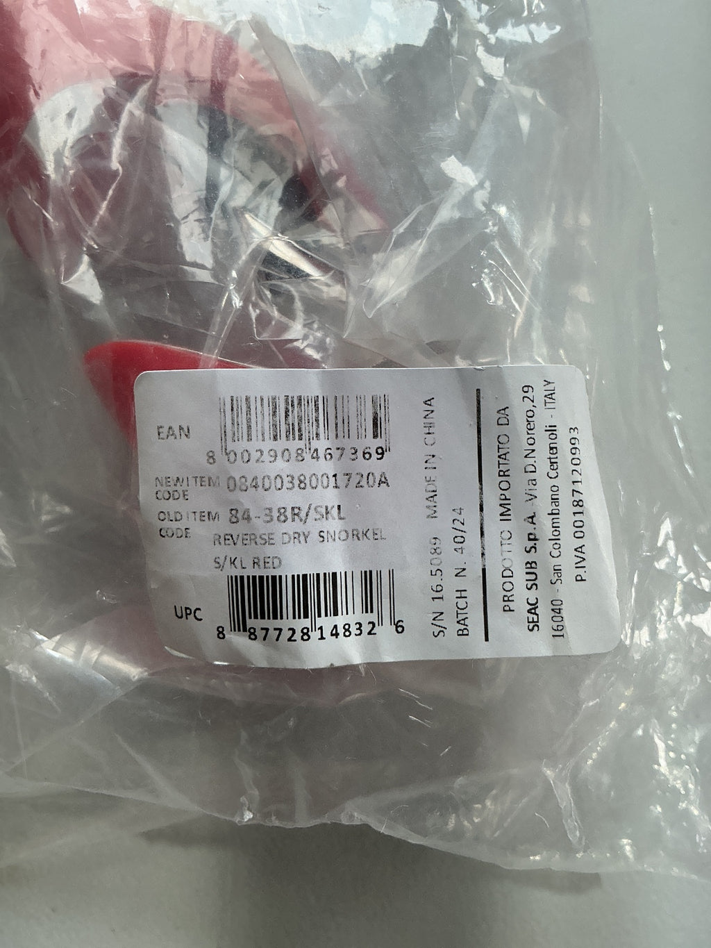 SEAC Reverse Dry Snorkel Red Black Size Preloved Diving Gear