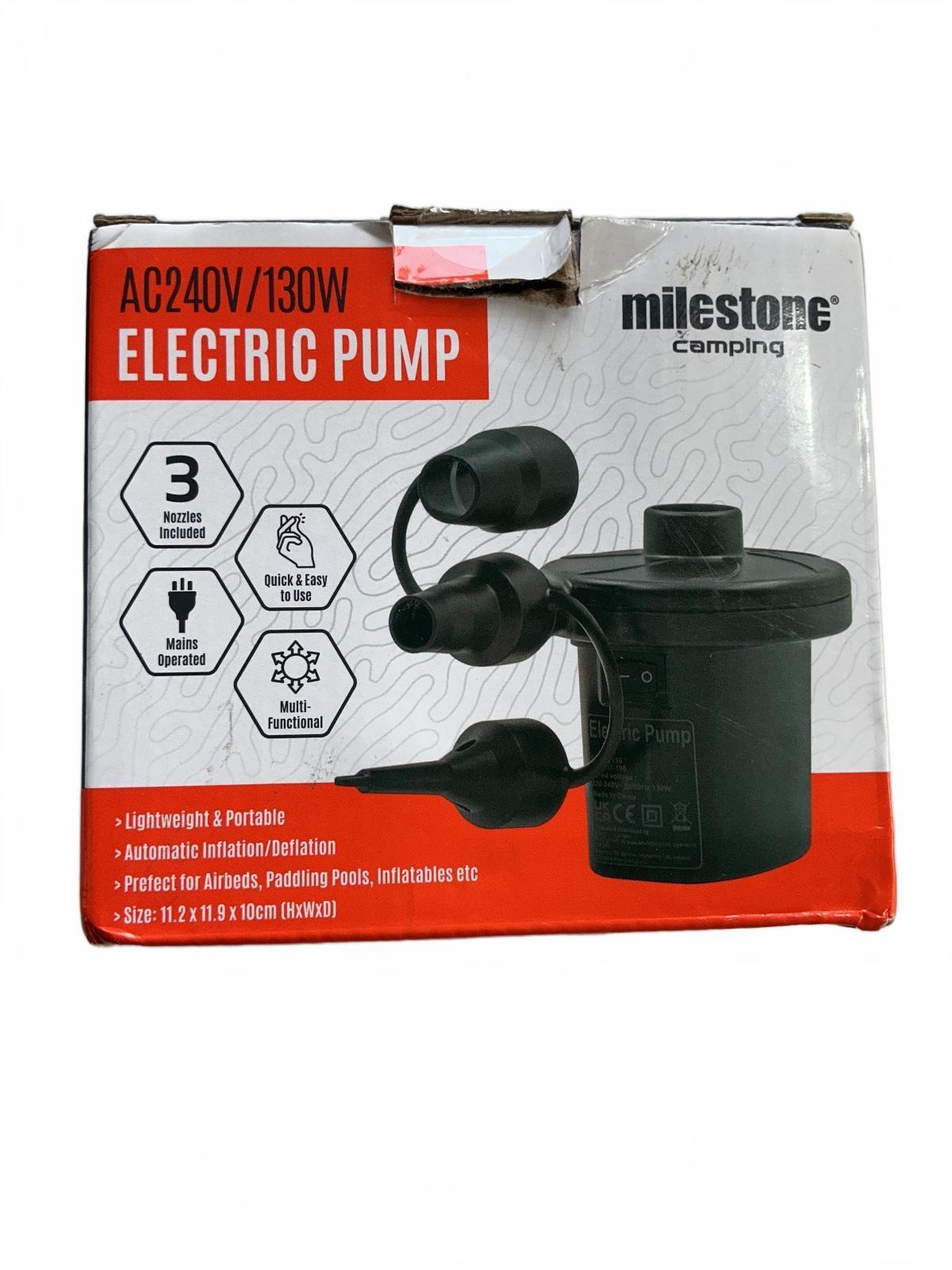 milestone camping AC240V/130W Electric Pump with Fit-Flip Sports Towel 100x200cm