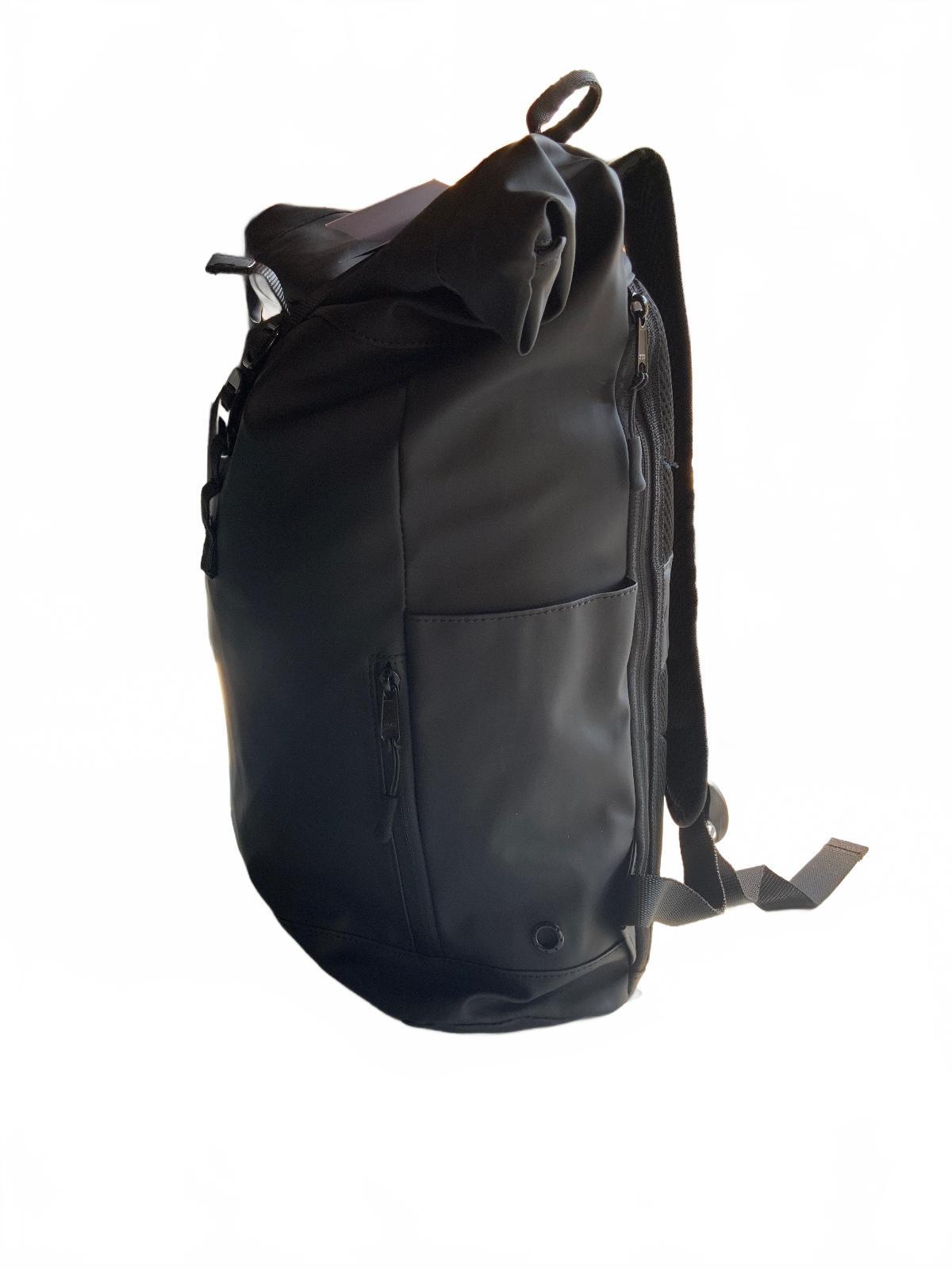 *NEW* John Lewis Rubberised Rolltop Bag Black Large Size Stylish Backpack