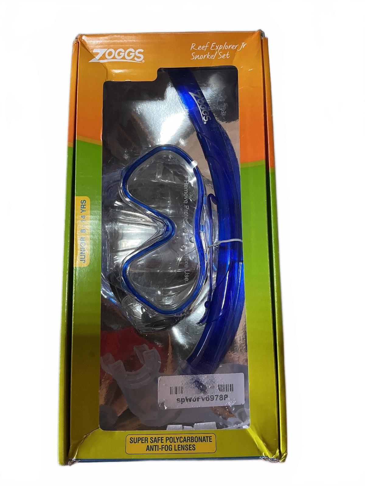 Zoggs Reef Explorer Jr Snorkel Set Junior 8-14 Yrs Blue Clear Mask