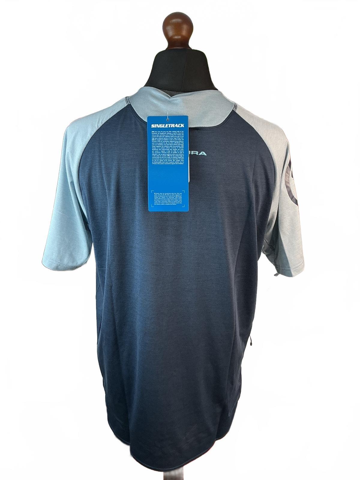 Endura Singletrack 5/S Jersey Men XL Navy Blue Lightweight Wicking Cycling Top