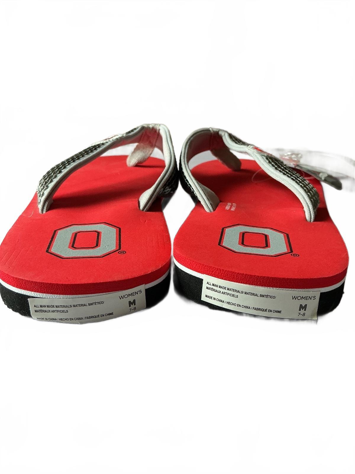 FOCO Women's Size 4-5Uk Ohio State Red Flip Flop Sandals
