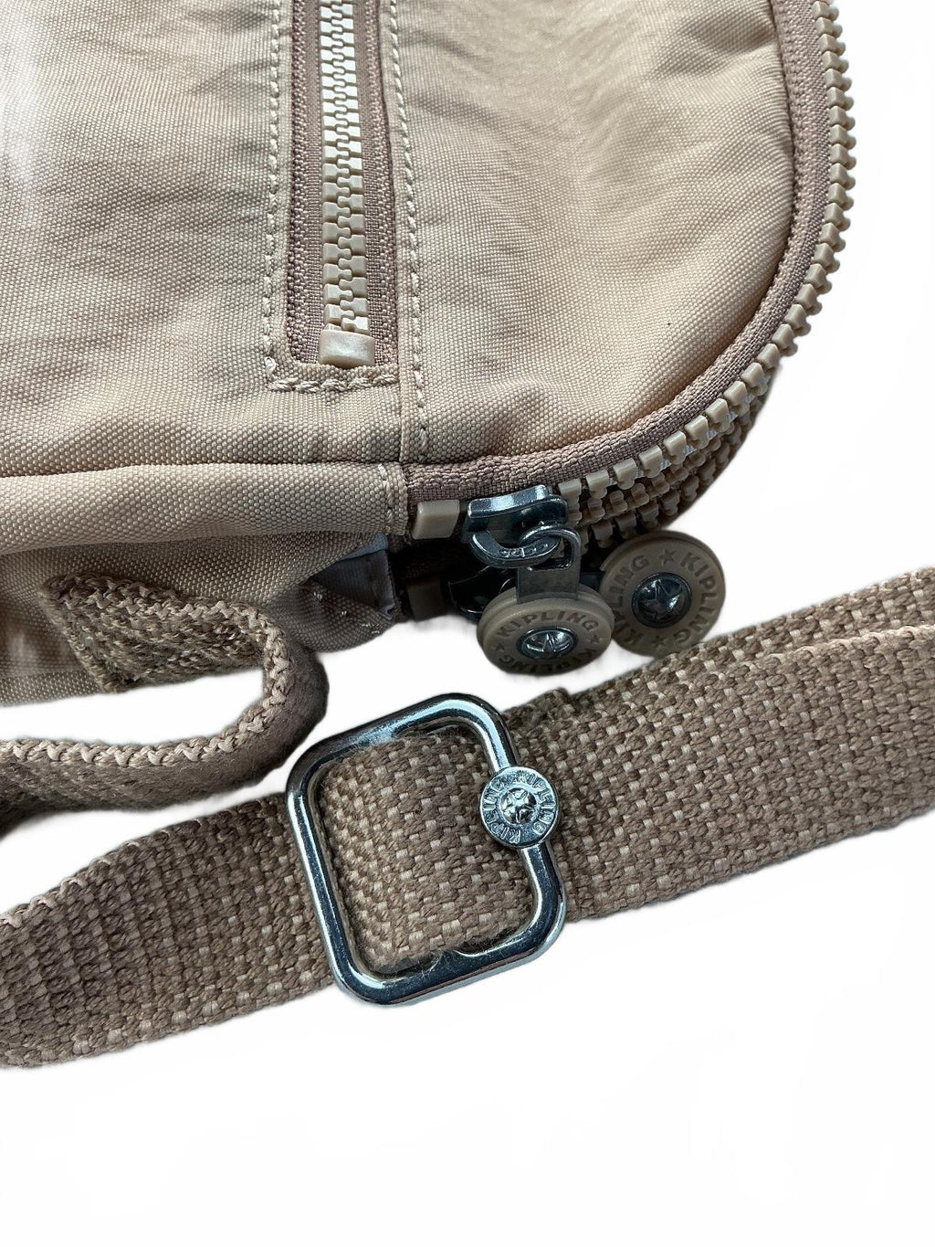 Kipling Keeffe Crossbody Bag Women Beige Petite Dual Zip Compartments