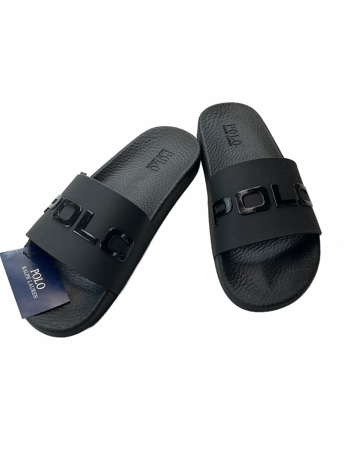 Polo Ralph Lauren Black Slides Sandals Mens UK 8